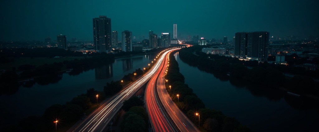 Rodovia à noite